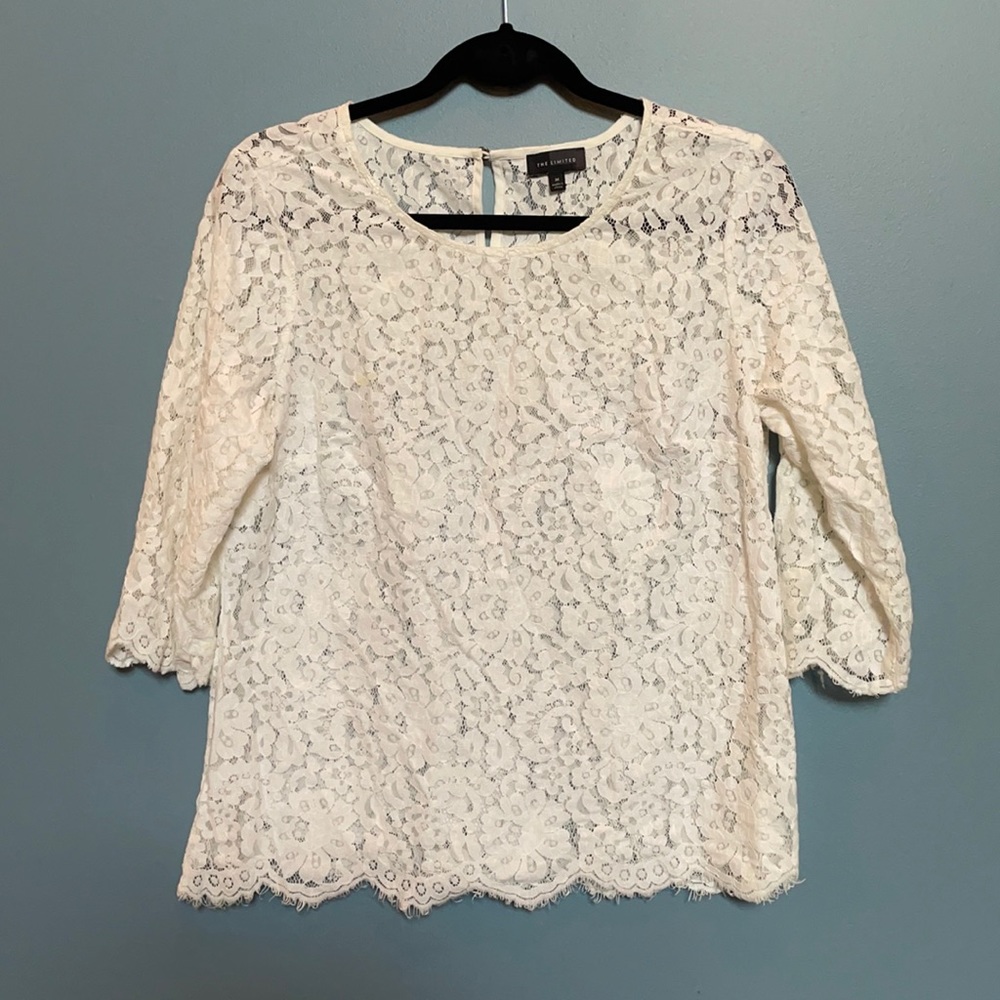 The Limited White lace top